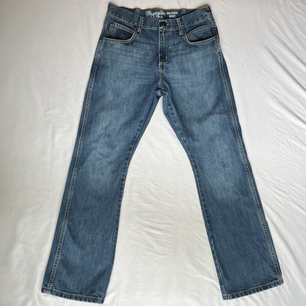 Wrangler Retro Jeans Mens 31x32 (Tag 30x32) Relaxed Boot Cut Blue Western Cowboy